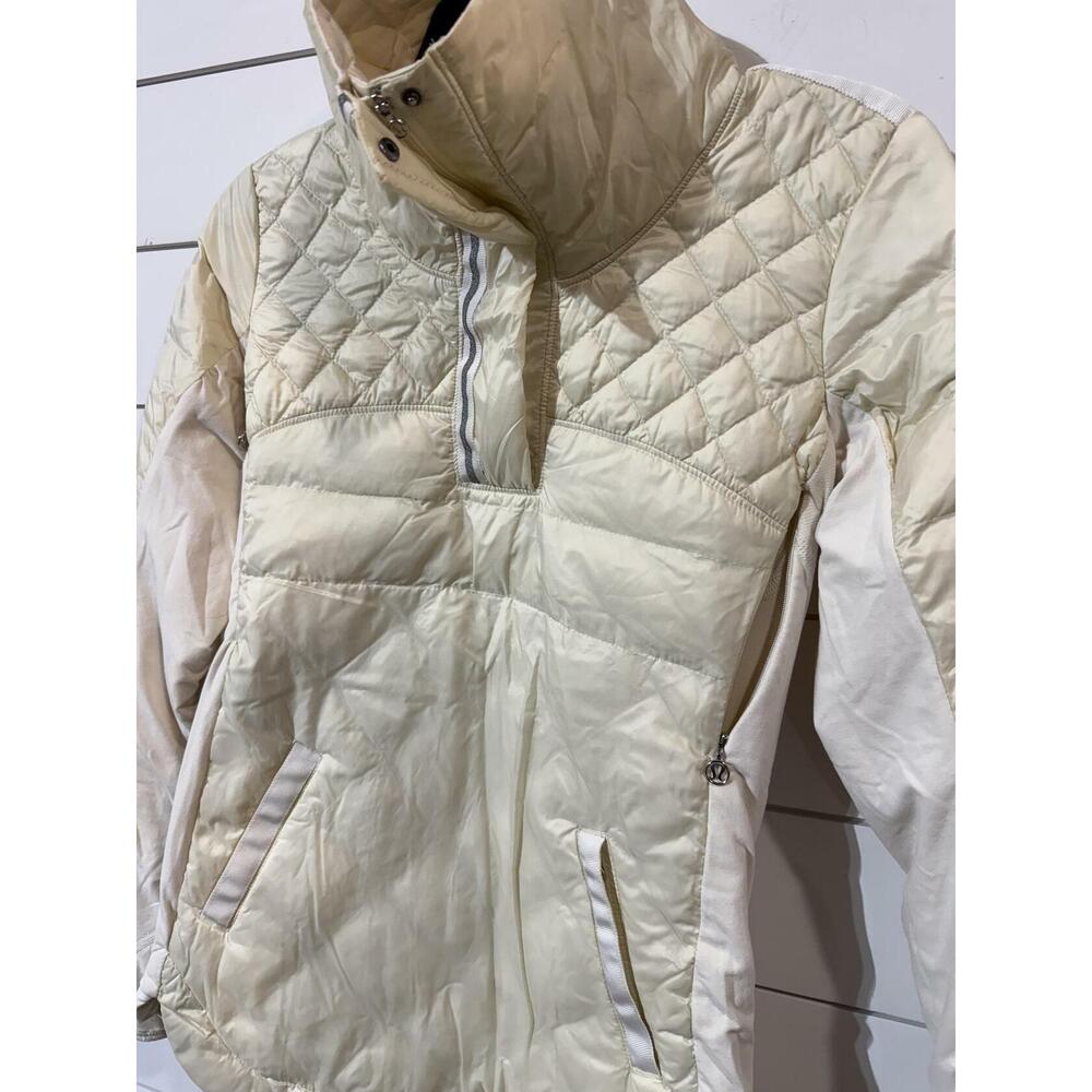 Lululemon Pack It Quilted Down Quarter Zip Pullover Jacket Cream Ivory 4 - Picture 2 of 3